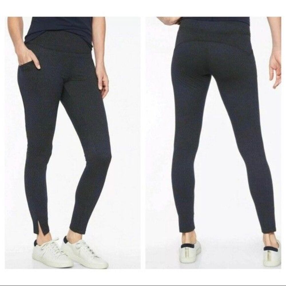 Women's Athleta Herringbone Mercer Dark Navy Blue Tight Size XS 353504